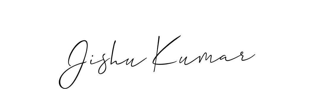 Jishu Kumar stylish signature style. Best Handwritten Sign (Allison_Script) for my name. Handwritten Signature Collection Ideas for my name Jishu Kumar. Jishu Kumar signature style 2 images and pictures png