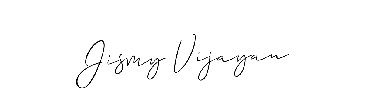 Use a signature maker to create a handwritten signature online. With this signature software, you can design (Allison_Script) your own signature for name Jismy Vijayan. Jismy Vijayan signature style 2 images and pictures png