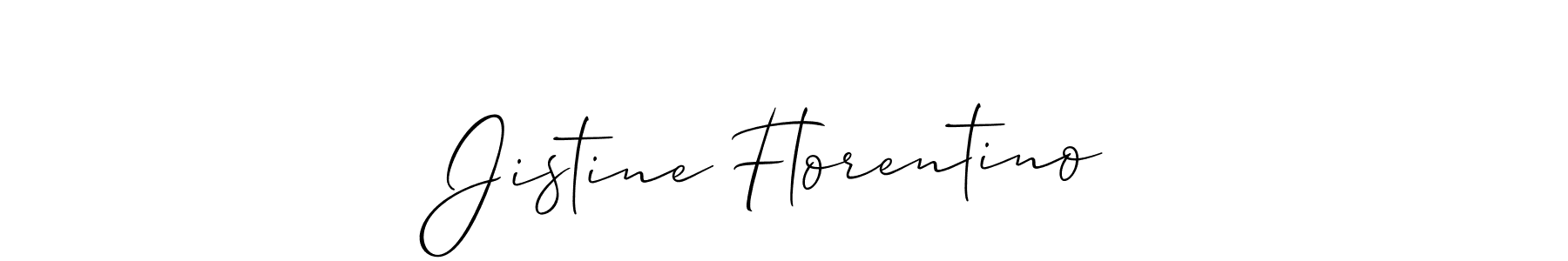 Jistine Florentino stylish signature style. Best Handwritten Sign (Allison_Script) for my name. Handwritten Signature Collection Ideas for my name Jistine Florentino. Jistine Florentino signature style 2 images and pictures png