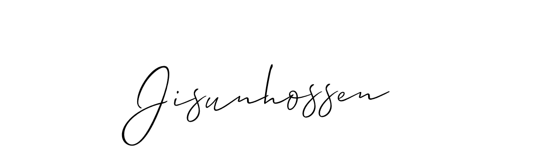 Use a signature maker to create a handwritten signature online. With this signature software, you can design (Allison_Script) your own signature for name Jisunhossen. Jisunhossen signature style 2 images and pictures png