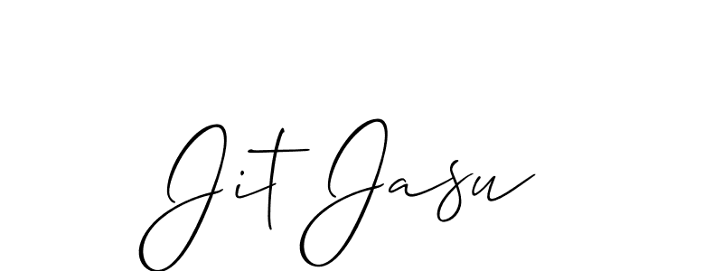 Allison_Script is a professional signature style that is perfect for those who want to add a touch of class to their signature. It is also a great choice for those who want to make their signature more unique. Get Jit Jasu name to fancy signature for free. Jit Jasu signature style 2 images and pictures png