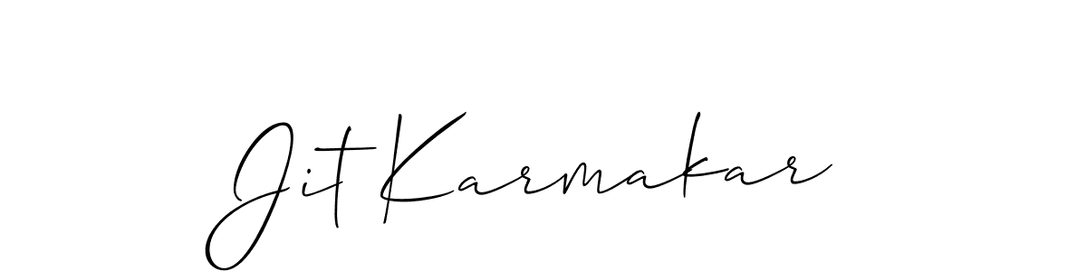 Also You can easily find your signature by using the search form. We will create Jit Karmakar name handwritten signature images for you free of cost using Allison_Script sign style. Jit Karmakar signature style 2 images and pictures png