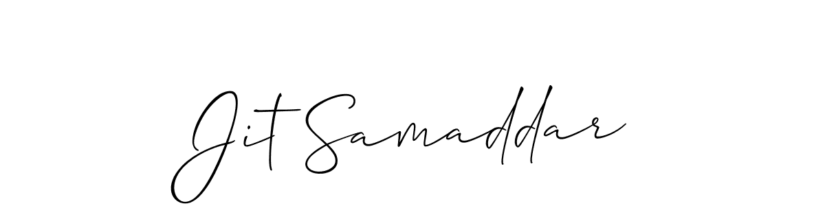 Allison_Script is a professional signature style that is perfect for those who want to add a touch of class to their signature. It is also a great choice for those who want to make their signature more unique. Get Jit Samaddar name to fancy signature for free. Jit Samaddar signature style 2 images and pictures png