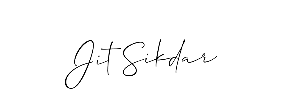 if you are searching for the best signature style for your name Jit Sikdar. so please give up your signature search. here we have designed multiple signature styles  using Allison_Script. Jit Sikdar signature style 2 images and pictures png