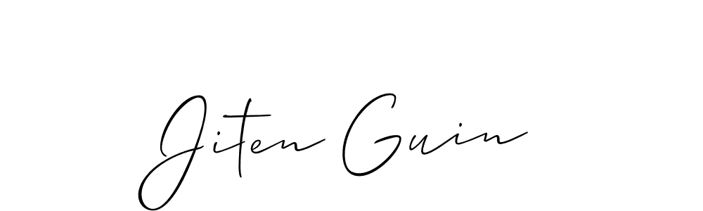 How to make Jiten Guin name signature. Use Allison_Script style for creating short signs online. This is the latest handwritten sign. Jiten Guin signature style 2 images and pictures png