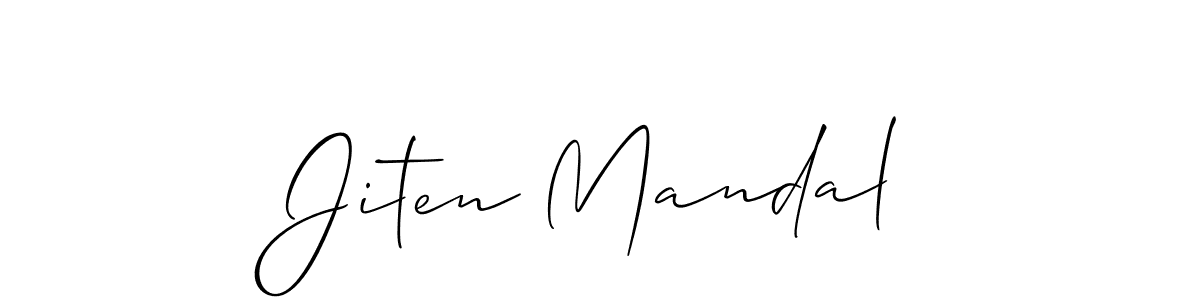 Use a signature maker to create a handwritten signature online. With this signature software, you can design (Allison_Script) your own signature for name Jiten Mandal. Jiten Mandal signature style 2 images and pictures png