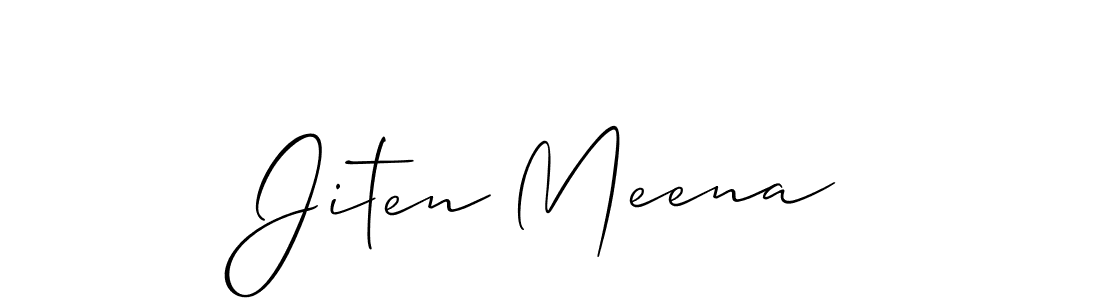 How to make Jiten Meena name signature. Use Allison_Script style for creating short signs online. This is the latest handwritten sign. Jiten Meena signature style 2 images and pictures png