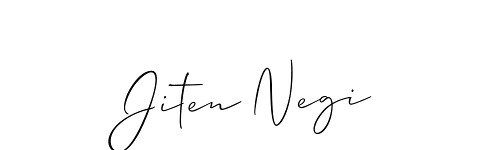 How to make Jiten Negi name signature. Use Allison_Script style for creating short signs online. This is the latest handwritten sign. Jiten Negi signature style 2 images and pictures png