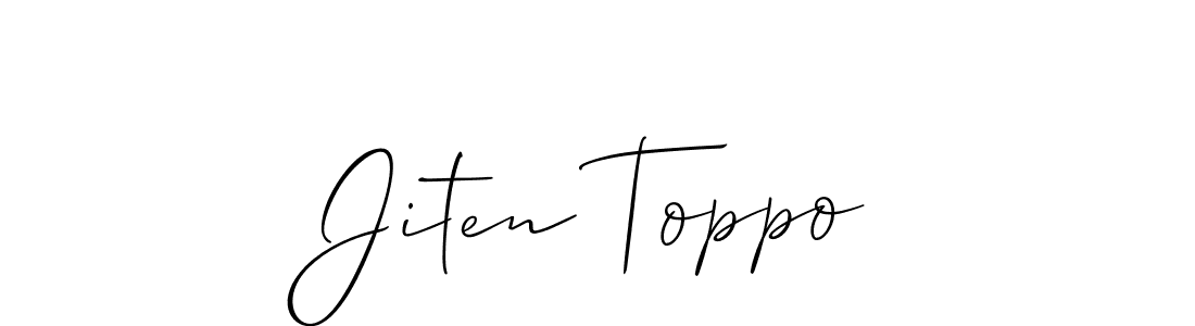 Similarly Allison_Script is the best handwritten signature design. Signature creator online .You can use it as an online autograph creator for name Jiten Toppo. Jiten Toppo signature style 2 images and pictures png