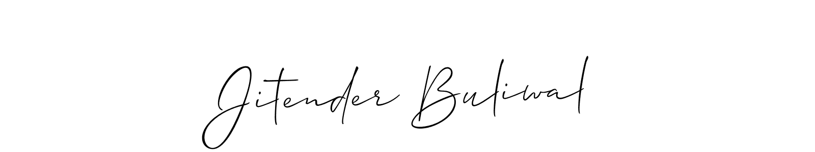 Also we have Jitender Buliwal name is the best signature style. Create professional handwritten signature collection using Allison_Script autograph style. Jitender Buliwal signature style 2 images and pictures png