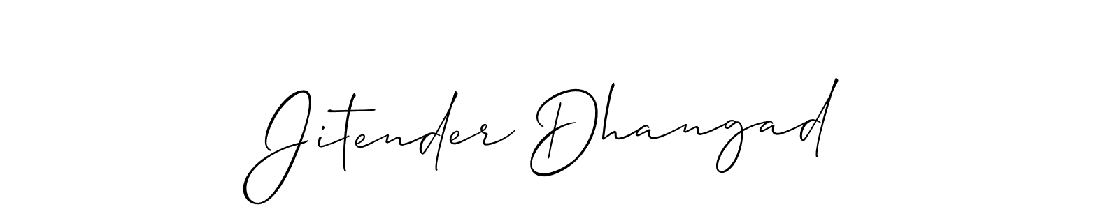 How to make Jitender Dhangad signature? Allison_Script is a professional autograph style. Create handwritten signature for Jitender Dhangad name. Jitender Dhangad signature style 2 images and pictures png