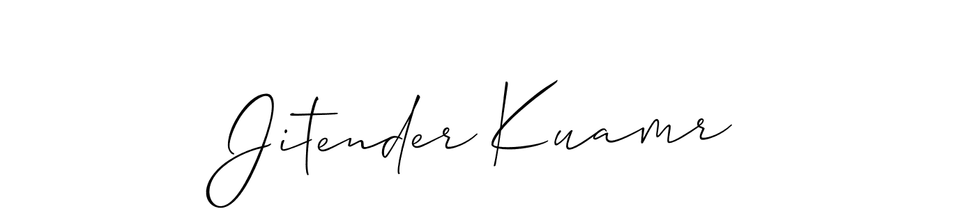 Make a beautiful signature design for name Jitender Kuamr. With this signature (Allison_Script) style, you can create a handwritten signature for free. Jitender Kuamr signature style 2 images and pictures png