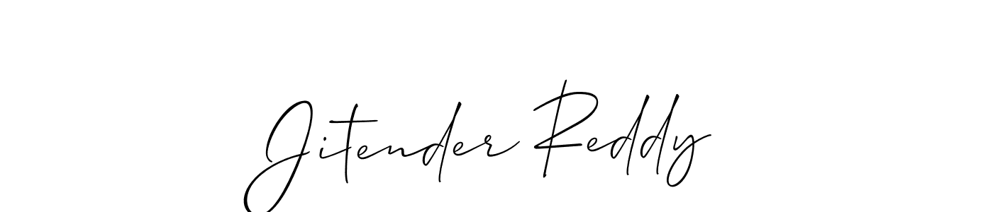 Create a beautiful signature design for name Jitender Reddy. With this signature (Allison_Script) fonts, you can make a handwritten signature for free. Jitender Reddy signature style 2 images and pictures png