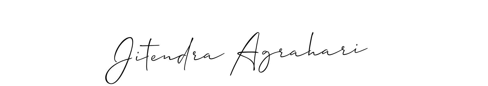 Make a beautiful signature design for name Jitendra Agrahari. With this signature (Allison_Script) style, you can create a handwritten signature for free. Jitendra Agrahari signature style 2 images and pictures png