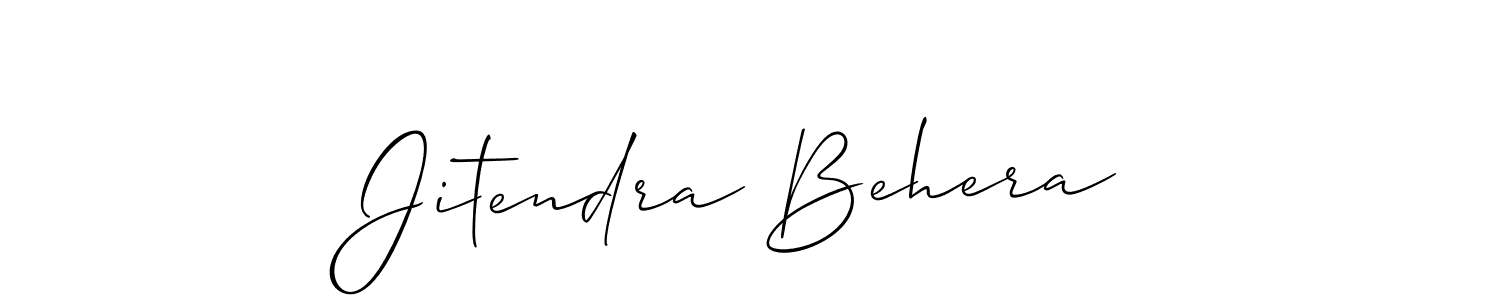 Create a beautiful signature design for name Jitendra Behera. With this signature (Allison_Script) fonts, you can make a handwritten signature for free. Jitendra Behera signature style 2 images and pictures png