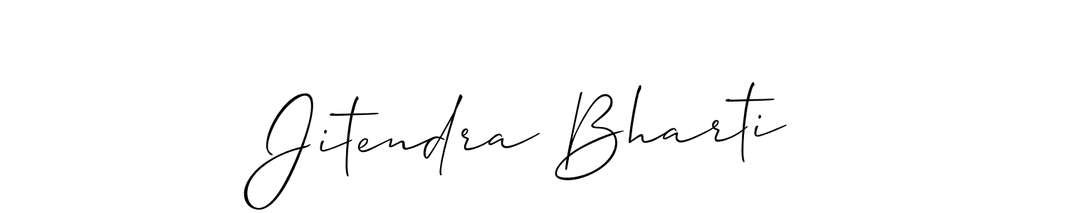 Create a beautiful signature design for name Jitendra Bharti. With this signature (Allison_Script) fonts, you can make a handwritten signature for free. Jitendra Bharti signature style 2 images and pictures png