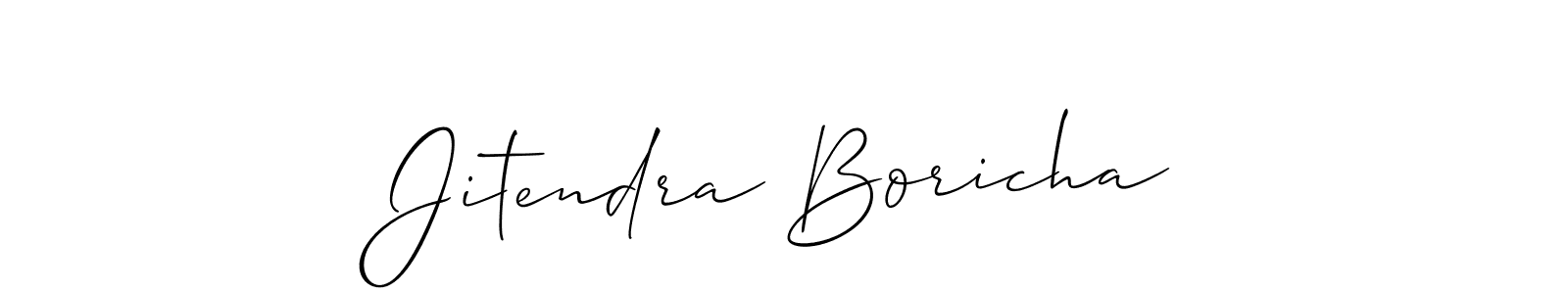 if you are searching for the best signature style for your name Jitendra Boricha. so please give up your signature search. here we have designed multiple signature styles  using Allison_Script. Jitendra Boricha signature style 2 images and pictures png