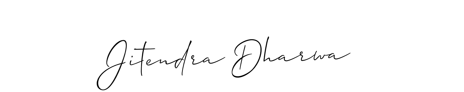 The best way (Allison_Script) to make a short signature is to pick only two or three words in your name. The name Jitendra Dharwa include a total of six letters. For converting this name. Jitendra Dharwa signature style 2 images and pictures png