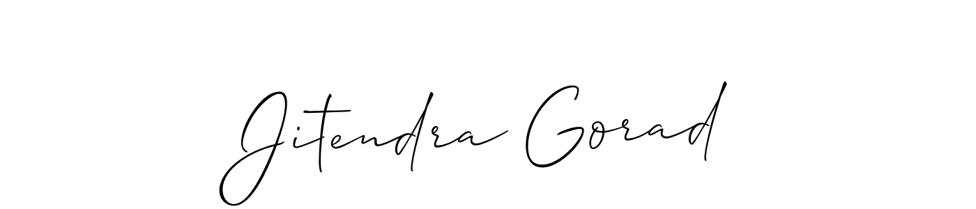 Allison_Script is a professional signature style that is perfect for those who want to add a touch of class to their signature. It is also a great choice for those who want to make their signature more unique. Get Jitendra Gorad name to fancy signature for free. Jitendra Gorad signature style 2 images and pictures png