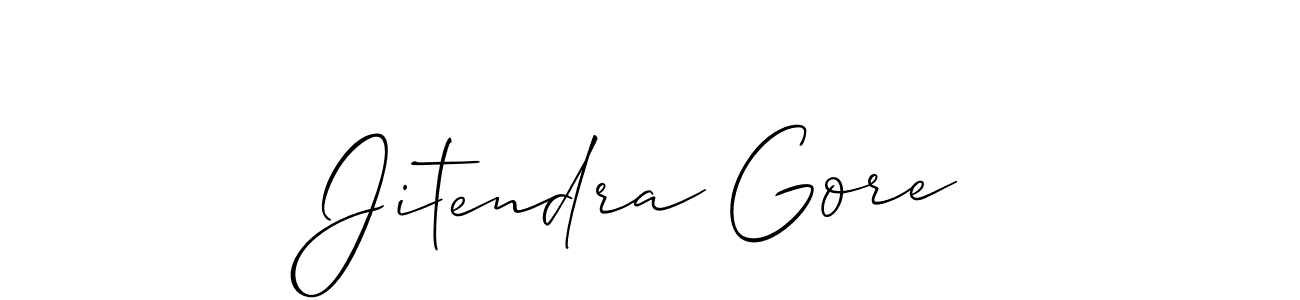 Jitendra Gore stylish signature style. Best Handwritten Sign (Allison_Script) for my name. Handwritten Signature Collection Ideas for my name Jitendra Gore. Jitendra Gore signature style 2 images and pictures png