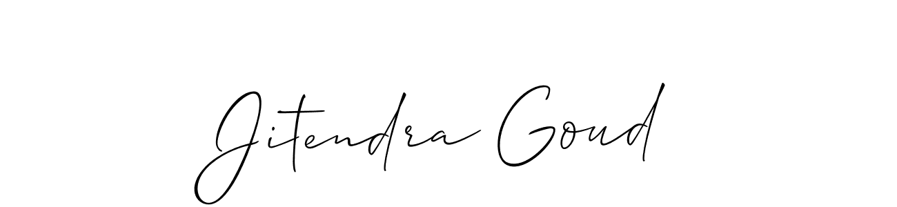 Allison_Script is a professional signature style that is perfect for those who want to add a touch of class to their signature. It is also a great choice for those who want to make their signature more unique. Get Jitendra Goud name to fancy signature for free. Jitendra Goud signature style 2 images and pictures png