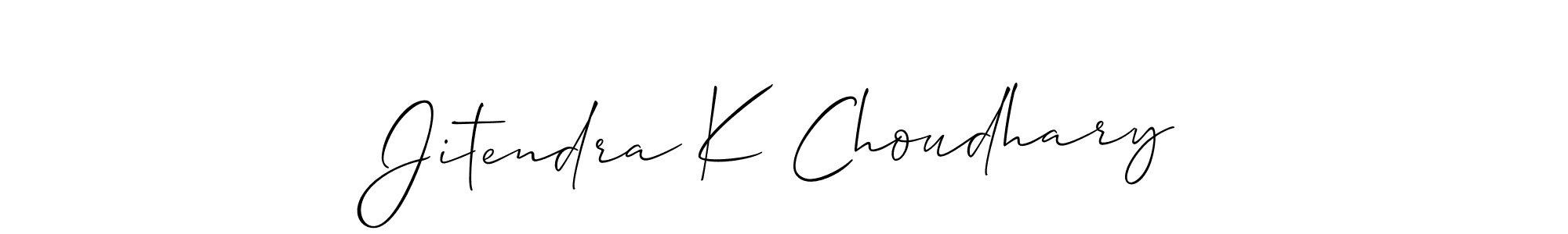 Design your own signature with our free online signature maker. With this signature software, you can create a handwritten (Allison_Script) signature for name Jitendra K Choudhary. Jitendra K Choudhary signature style 2 images and pictures png