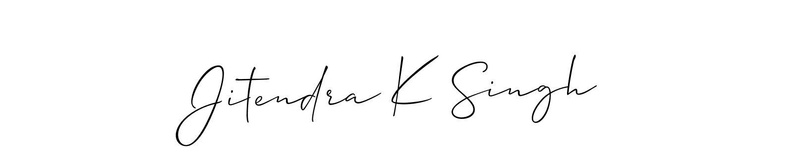 Use a signature maker to create a handwritten signature online. With this signature software, you can design (Allison_Script) your own signature for name Jitendra K Singh. Jitendra K Singh signature style 2 images and pictures png