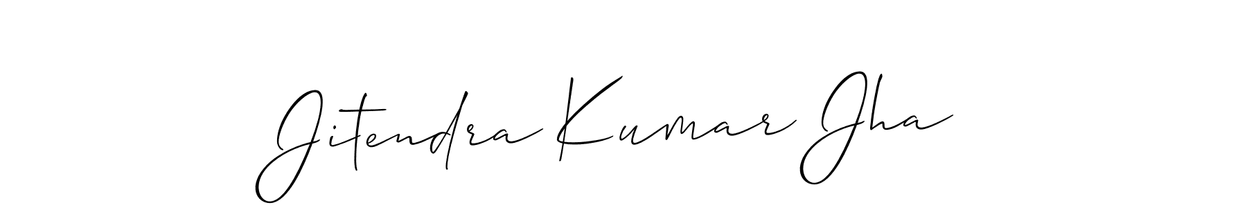 The best way (Allison_Script) to make a short signature is to pick only two or three words in your name. The name Jitendra Kumar Jha include a total of six letters. For converting this name. Jitendra Kumar Jha signature style 2 images and pictures png