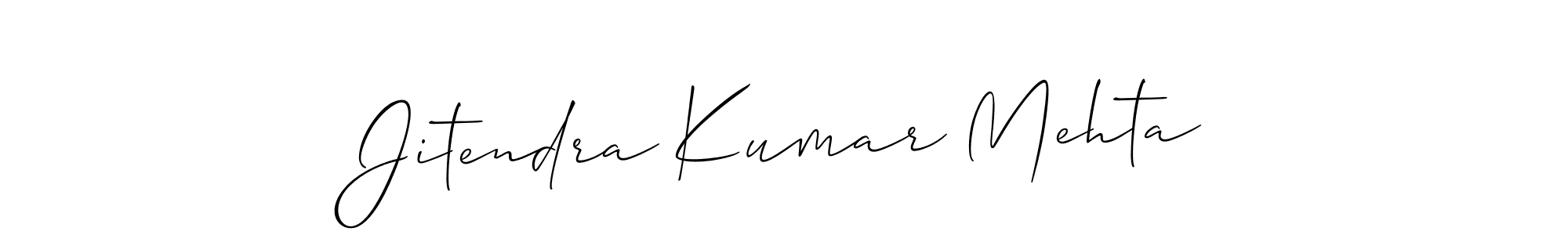 How to make Jitendra Kumar Mehta name signature. Use Allison_Script style for creating short signs online. This is the latest handwritten sign. Jitendra Kumar Mehta signature style 2 images and pictures png