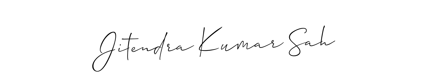 The best way (Allison_Script) to make a short signature is to pick only two or three words in your name. The name Jitendra Kumar Sah include a total of six letters. For converting this name. Jitendra Kumar Sah signature style 2 images and pictures png