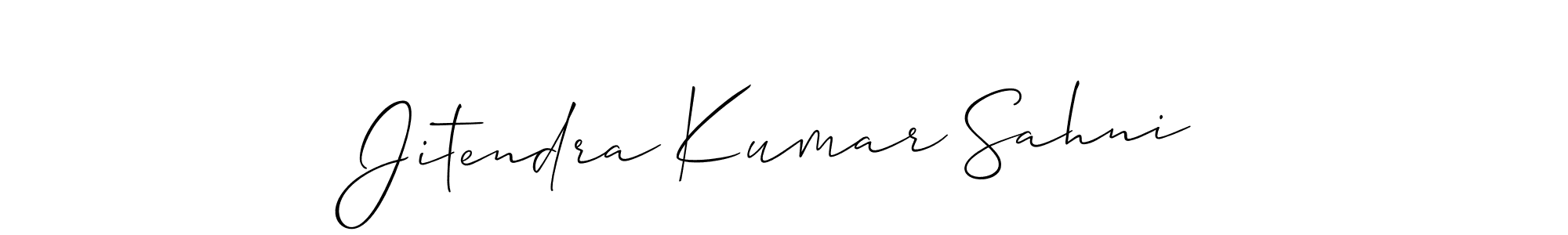 Create a beautiful signature design for name Jitendra Kumar Sahni. With this signature (Allison_Script) fonts, you can make a handwritten signature for free. Jitendra Kumar Sahni signature style 2 images and pictures png