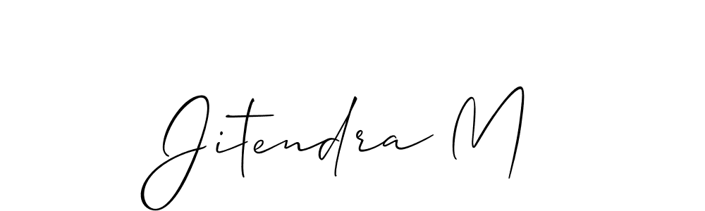 How to make Jitendra M signature? Allison_Script is a professional autograph style. Create handwritten signature for Jitendra M name. Jitendra M signature style 2 images and pictures png