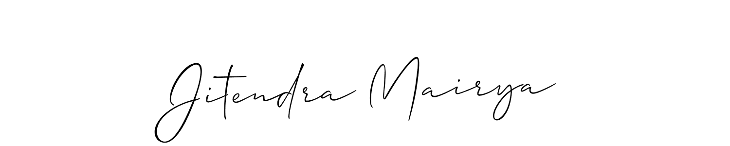 Make a short Jitendra Mairya signature style. Manage your documents anywhere anytime using Allison_Script. Create and add eSignatures, submit forms, share and send files easily. Jitendra Mairya signature style 2 images and pictures png