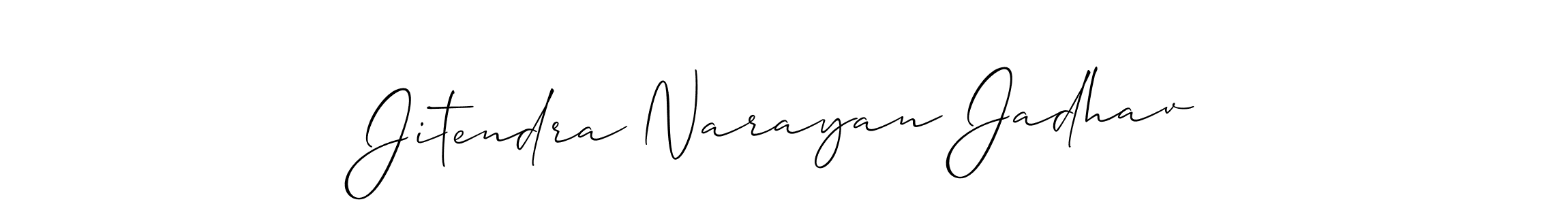 Make a short Jitendra Narayan Jadhav signature style. Manage your documents anywhere anytime using Allison_Script. Create and add eSignatures, submit forms, share and send files easily. Jitendra Narayan Jadhav signature style 2 images and pictures png