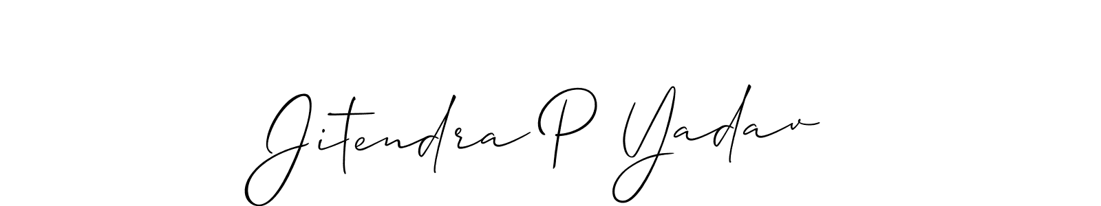 Also You can easily find your signature by using the search form. We will create Jitendra P Yadav name handwritten signature images for you free of cost using Allison_Script sign style. Jitendra P Yadav signature style 2 images and pictures png