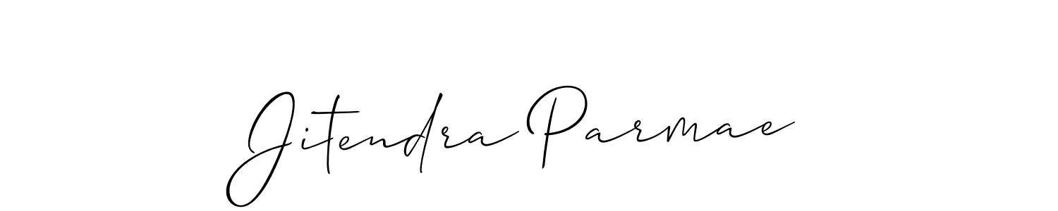 How to make Jitendra Parmae name signature. Use Allison_Script style for creating short signs online. This is the latest handwritten sign. Jitendra Parmae signature style 2 images and pictures png