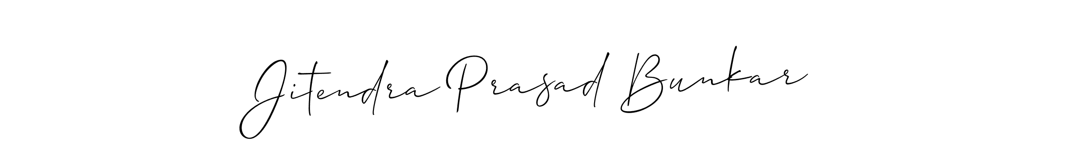 The best way (Allison_Script) to make a short signature is to pick only two or three words in your name. The name Jitendra Prasad Bunkar include a total of six letters. For converting this name. Jitendra Prasad Bunkar signature style 2 images and pictures png