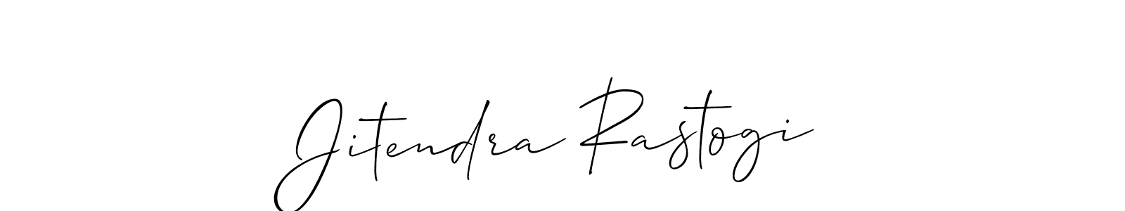 How to make Jitendra Rastogi name signature. Use Allison_Script style for creating short signs online. This is the latest handwritten sign. Jitendra Rastogi signature style 2 images and pictures png