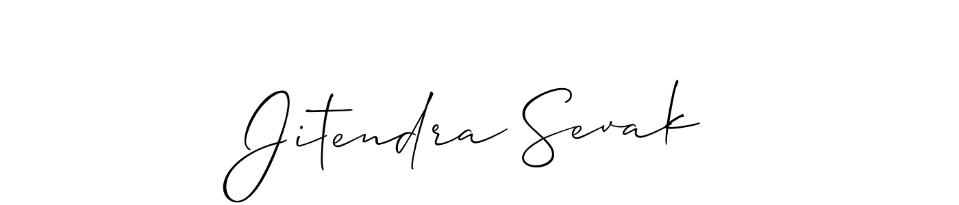 Make a beautiful signature design for name Jitendra Sevak. With this signature (Allison_Script) style, you can create a handwritten signature for free. Jitendra Sevak signature style 2 images and pictures png
