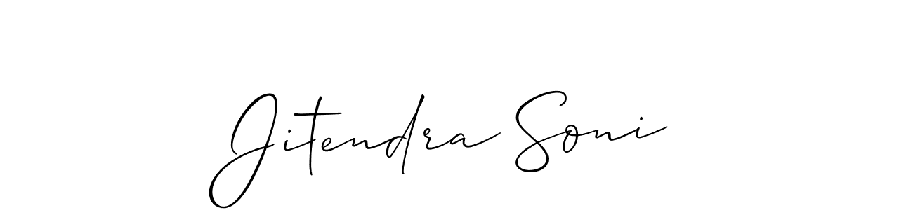 Make a beautiful signature design for name Jitendra Soni. With this signature (Allison_Script) style, you can create a handwritten signature for free. Jitendra Soni signature style 2 images and pictures png