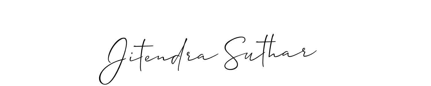 Make a beautiful signature design for name Jitendra Suthar. With this signature (Allison_Script) style, you can create a handwritten signature for free. Jitendra Suthar signature style 2 images and pictures png