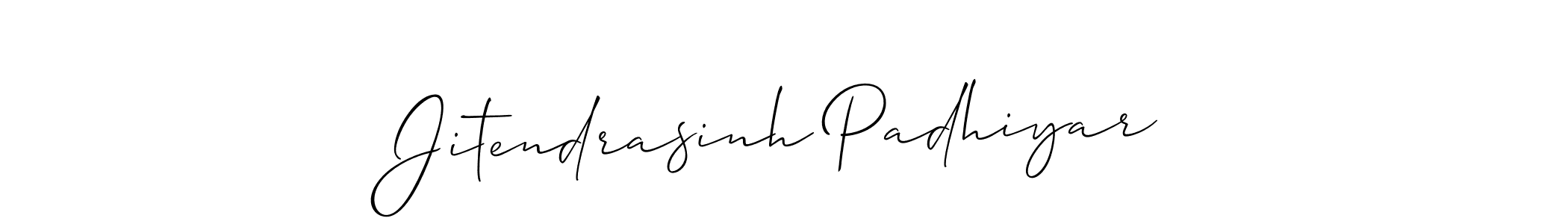 if you are searching for the best signature style for your name Jitendrasinh Padhiyar. so please give up your signature search. here we have designed multiple signature styles  using Allison_Script. Jitendrasinh Padhiyar signature style 2 images and pictures png