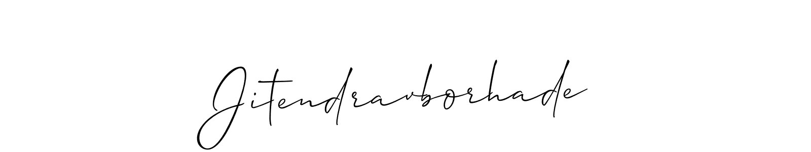 How to make Jitendravborhade name signature. Use Allison_Script style for creating short signs online. This is the latest handwritten sign. Jitendravborhade signature style 2 images and pictures png