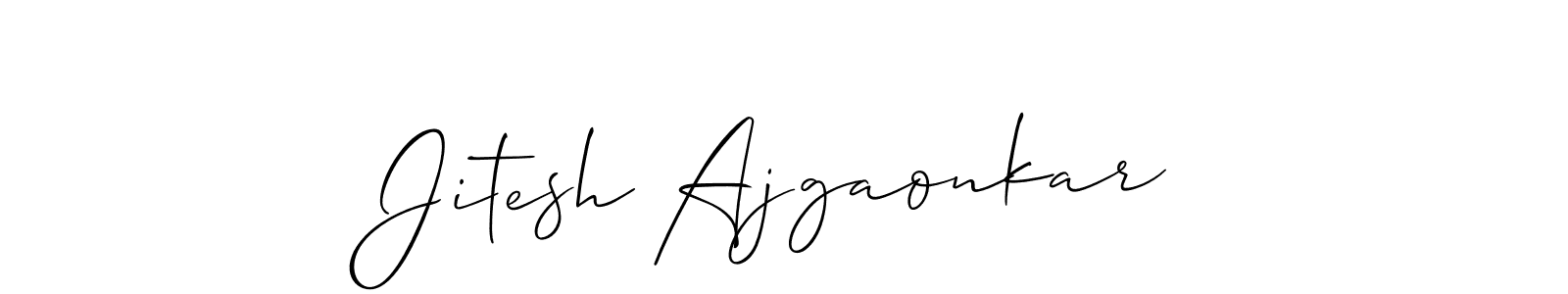 This is the best signature style for the Jitesh Ajgaonkar name. Also you like these signature font (Allison_Script). Mix name signature. Jitesh Ajgaonkar signature style 2 images and pictures png