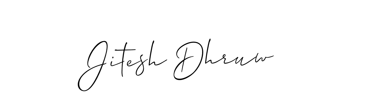 How to make Jitesh Dhruw signature? Allison_Script is a professional autograph style. Create handwritten signature for Jitesh Dhruw name. Jitesh Dhruw signature style 2 images and pictures png