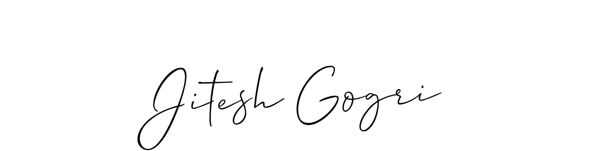 The best way (Allison_Script) to make a short signature is to pick only two or three words in your name. The name Jitesh Gogri include a total of six letters. For converting this name. Jitesh Gogri signature style 2 images and pictures png