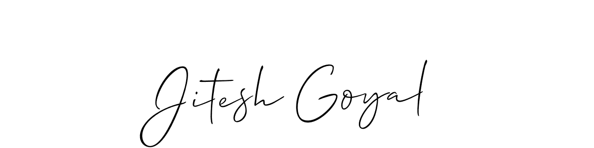 The best way (Allison_Script) to make a short signature is to pick only two or three words in your name. The name Jitesh Goyal include a total of six letters. For converting this name. Jitesh Goyal signature style 2 images and pictures png