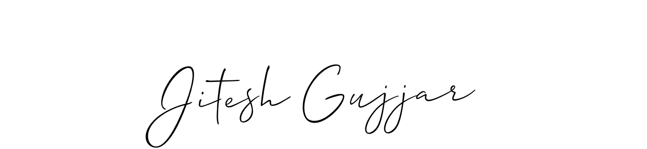 Make a beautiful signature design for name Jitesh Gujjar. With this signature (Allison_Script) style, you can create a handwritten signature for free. Jitesh Gujjar signature style 2 images and pictures png