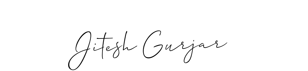 Also we have Jitesh Gurjar name is the best signature style. Create professional handwritten signature collection using Allison_Script autograph style. Jitesh Gurjar signature style 2 images and pictures png