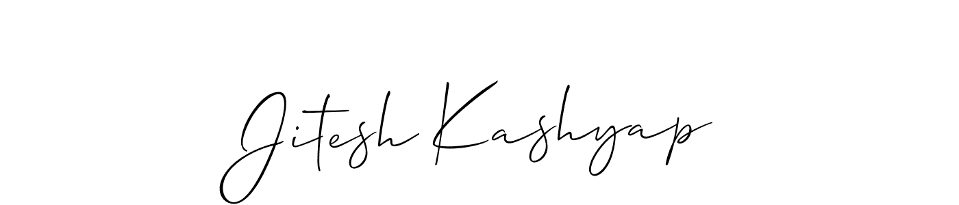 Also we have Jitesh Kashyap name is the best signature style. Create professional handwritten signature collection using Allison_Script autograph style. Jitesh Kashyap signature style 2 images and pictures png